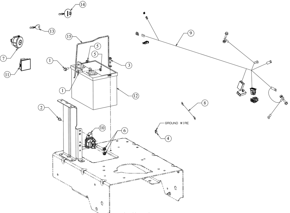 Electric Start Assembly Diagram and Parts List for CC760ES (12AE76JU010)(2016) Cub Cadet Lawn Mower